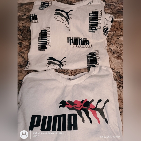 PUMA Kids White Graphic T-Shirts - 2 Pack Boys Large - Picture 4 of 4